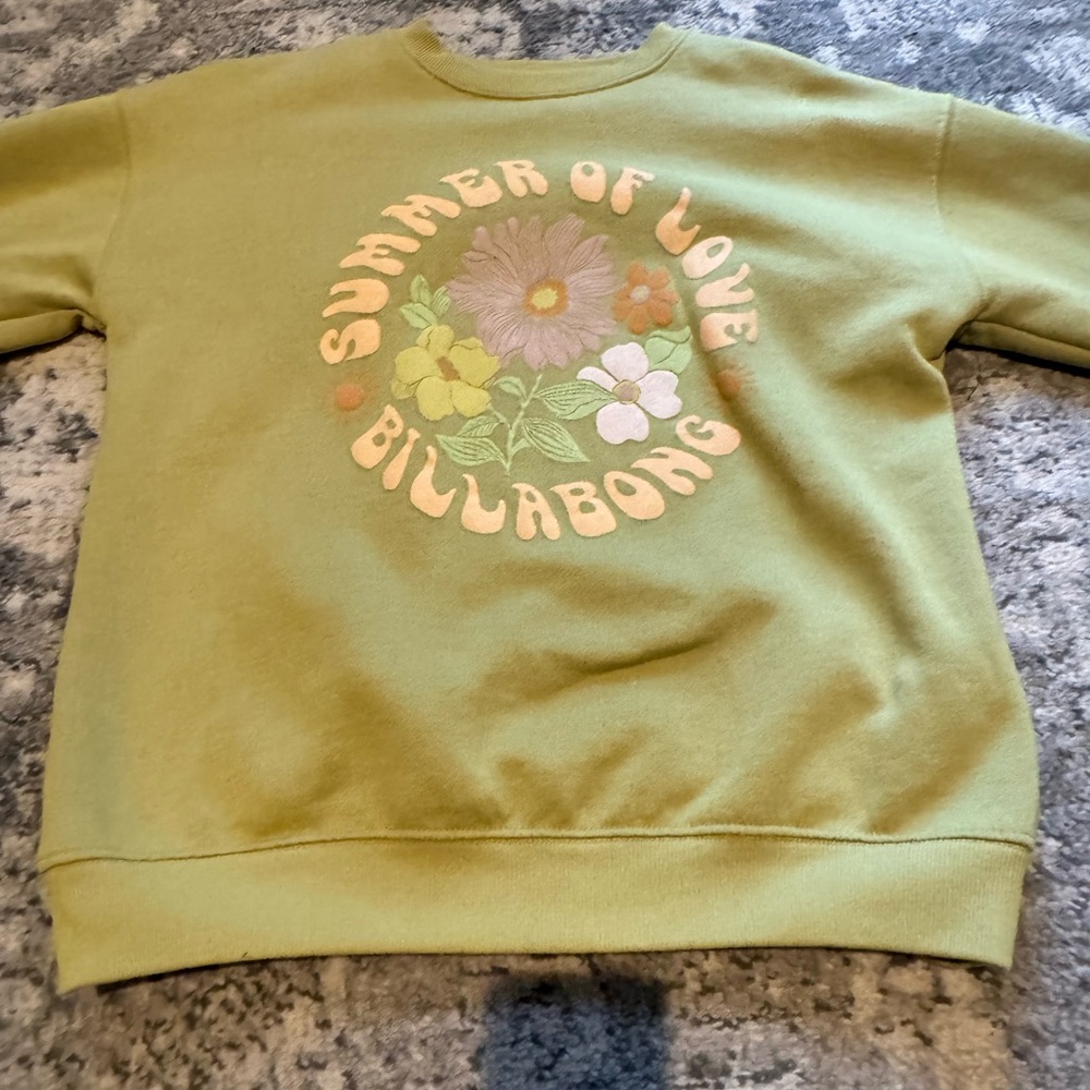 Billabong crew neck green medium